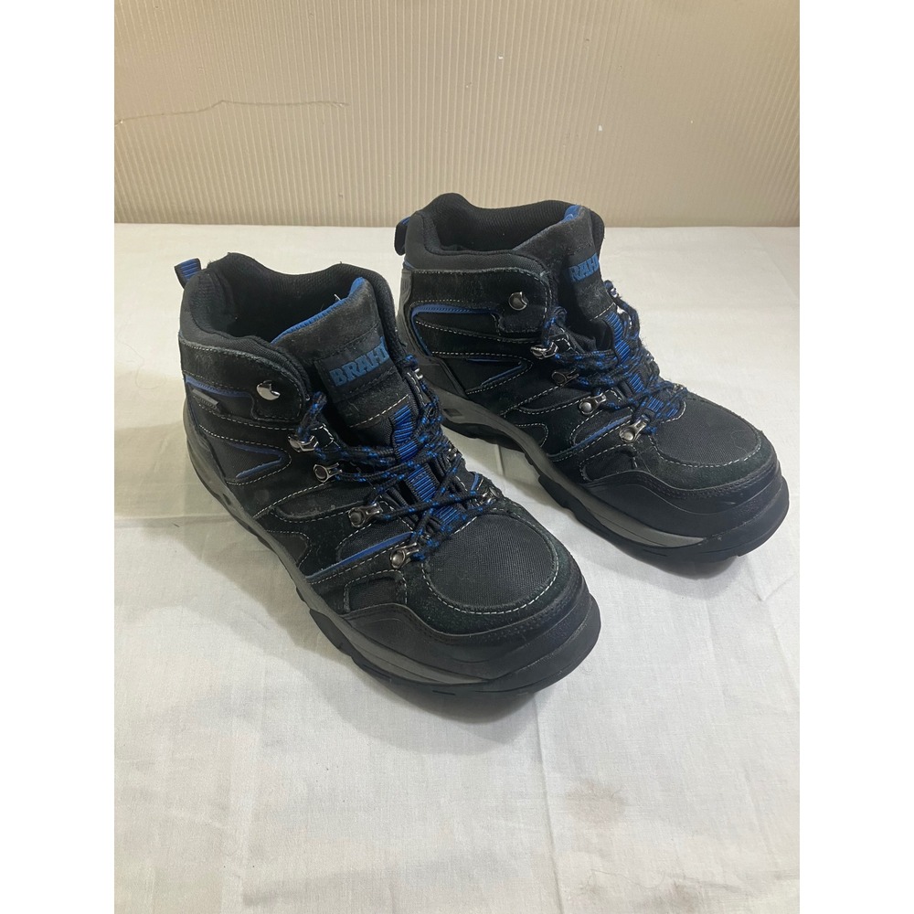 Brahma Mens Black Blue‎ Composite Toe Work Boots Mid Top Slip Resistant Size 9